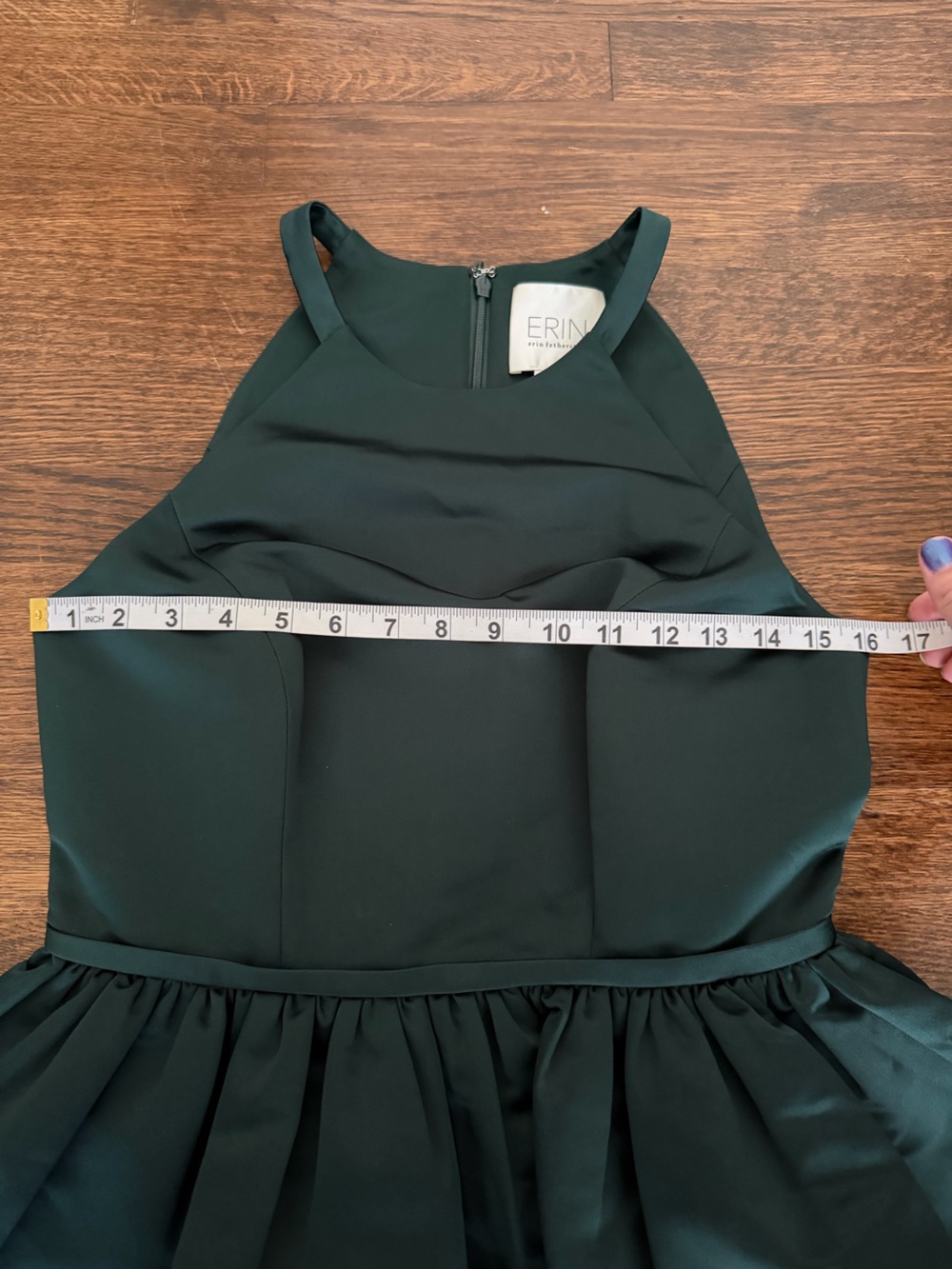 ERIN by Erin Fetherston Dark Green Halter Mini Dress - Picture 6 of 8